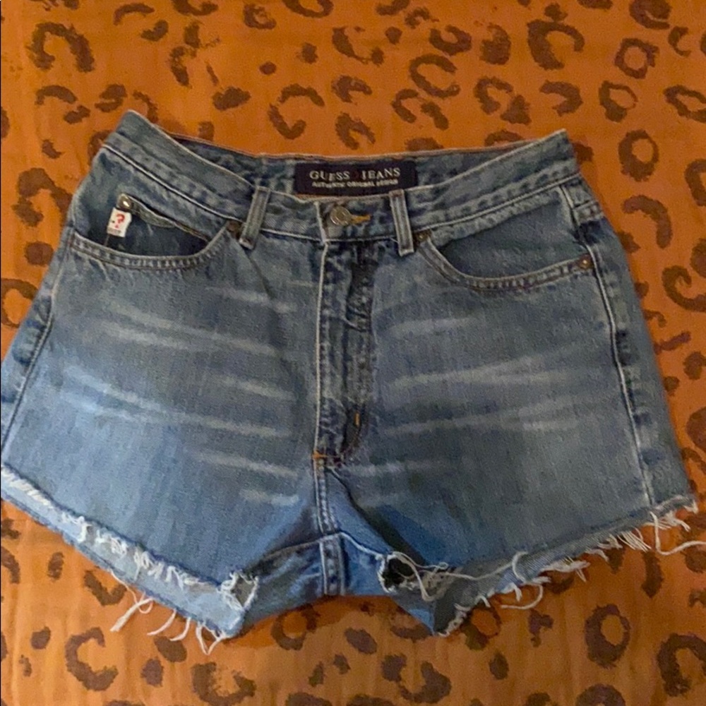 Guess high waisted cut off jean shorts